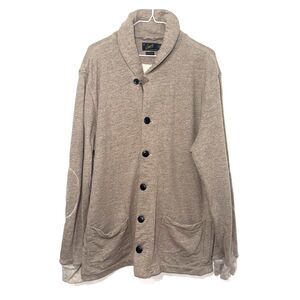 Grayers Cotton Shawl Collar Cardigan - Heather Brown XL
